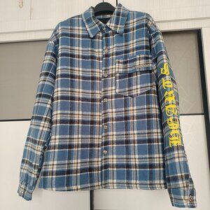 Chrome Hearts Blue Plaid Striped Shirt